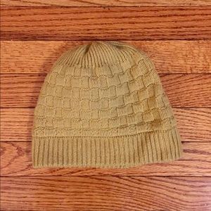 Gold Uniqlo U 100% Wool Geometric Beanie